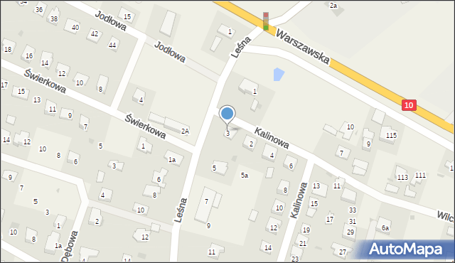 Brzozówka, Leśna, 3, mapa Brzozówka