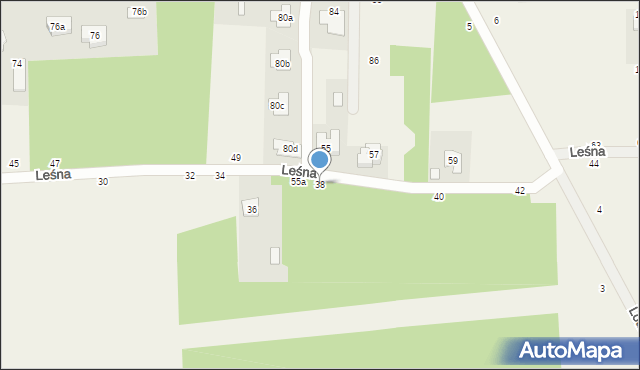 Budy Barcząckie, Leśna, 38, mapa Budy Barcząckie