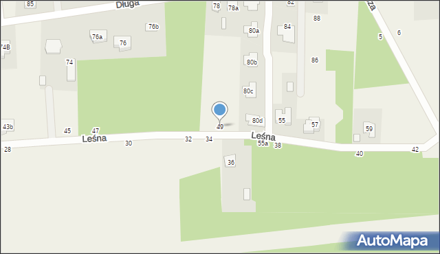 Budy Barcząckie, Leśna, 49, mapa Budy Barcząckie