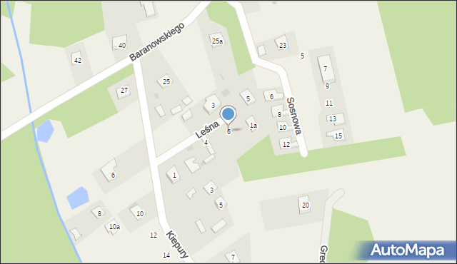 Budy-Grzybek, Leśna, 6, mapa Budy-Grzybek