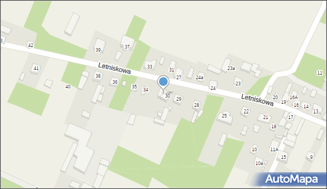 Budziszewice, Letniskowa, 30a, mapa Budziszewice