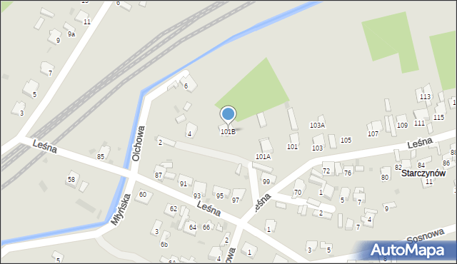 Bukowno, Leśna, 101B, mapa Bukowno