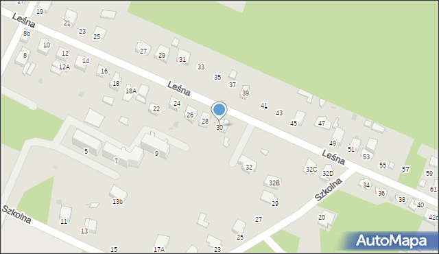 Bukowno, Leśna, 30, mapa Bukowno