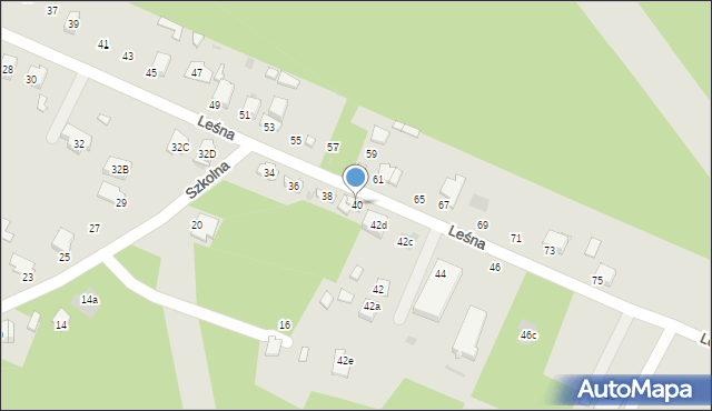 Bukowno, Leśna, 40, mapa Bukowno