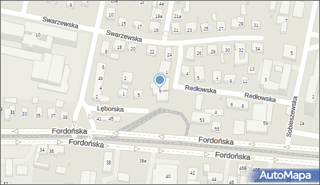 Bydgoszcz, Lęborska, 7, mapa Bydgoszczy