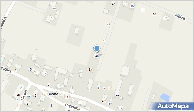 Bystre, Letnia, 4b, mapa Bystre