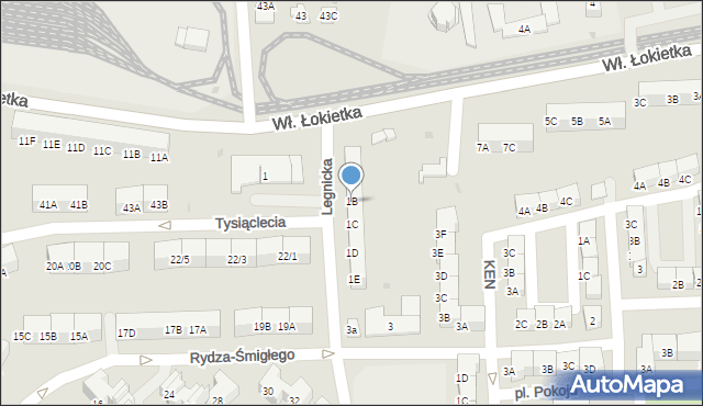 Bytom, Legnicka, 1B, mapa Bytomia