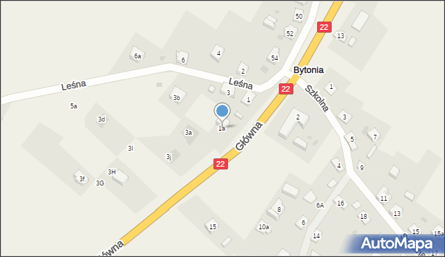 Bytonia, Leśna, 1a, mapa Bytonia