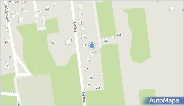 Cegłów, Leśna, 13, mapa Cegłów