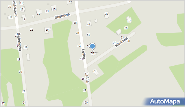 Cegłów, Leśna, 55, mapa Cegłów