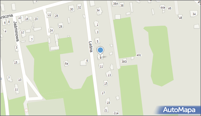 Cegłów, Leśna, 9, mapa Cegłów