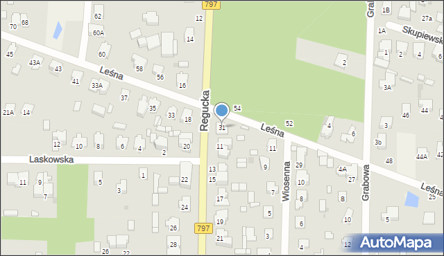 Celestynów, Leśna, 31, mapa Celestynów