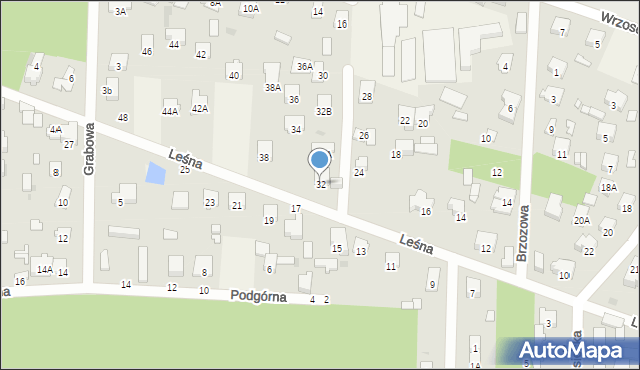 Celestynów, Leśna, 32, mapa Celestynów
