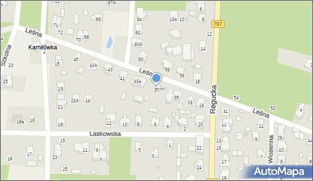 Celestynów, Leśna, 37, mapa Celestynów