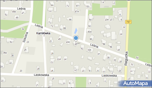 Celestynów, Leśna, 43, mapa Celestynów