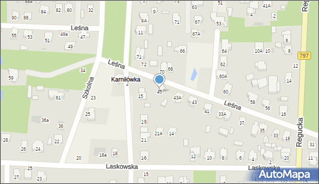 Celestynów, Leśna, 45, mapa Celestynów