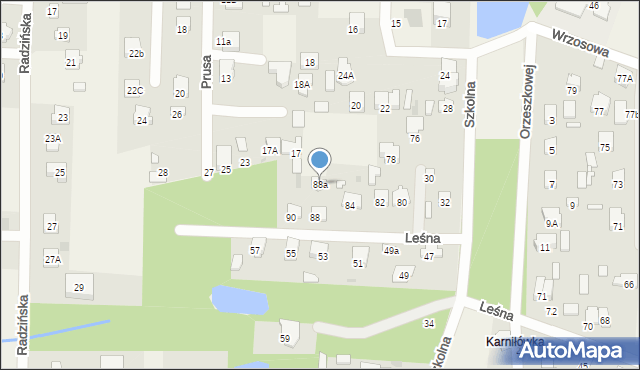 Celestynów, Leśna, 88a, mapa Celestynów