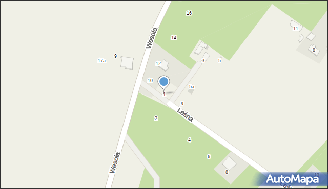 Cerekiew, Leśna, 1, mapa Cerekiew