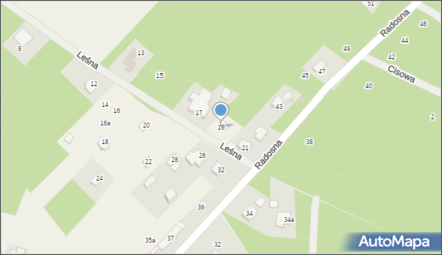 Cerekiew, Leśna, 19, mapa Cerekiew