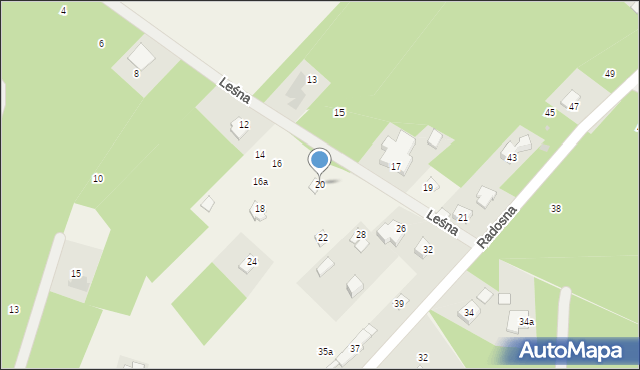 Cerekiew, Leśna, 20, mapa Cerekiew