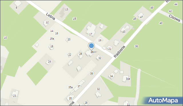 Cerekiew, Leśna, 30, mapa Cerekiew