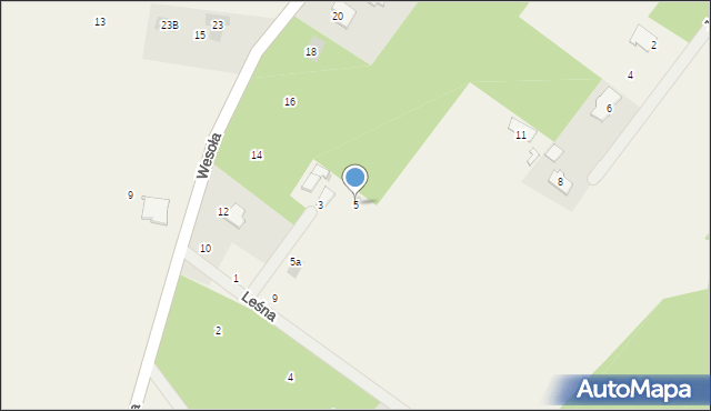 Cerekiew, Leśna, 5, mapa Cerekiew