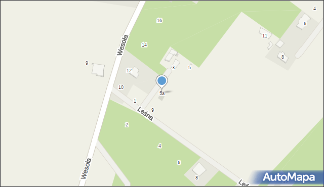 Cerekiew, Leśna, 5a, mapa Cerekiew