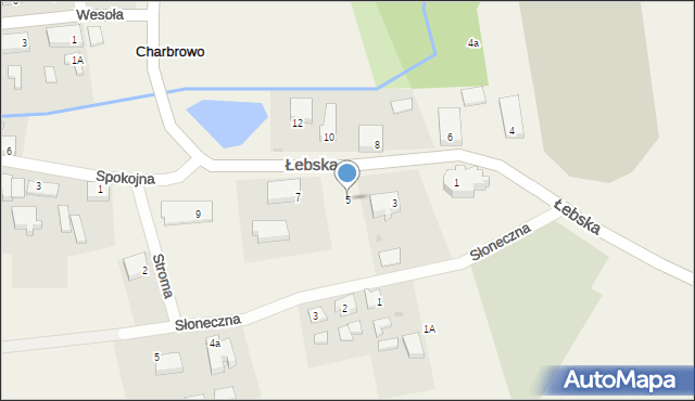 Charbrowo, Łebska, 5, mapa Charbrowo