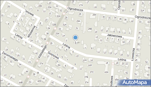Chełm, Leśna, 5, mapa Chełma