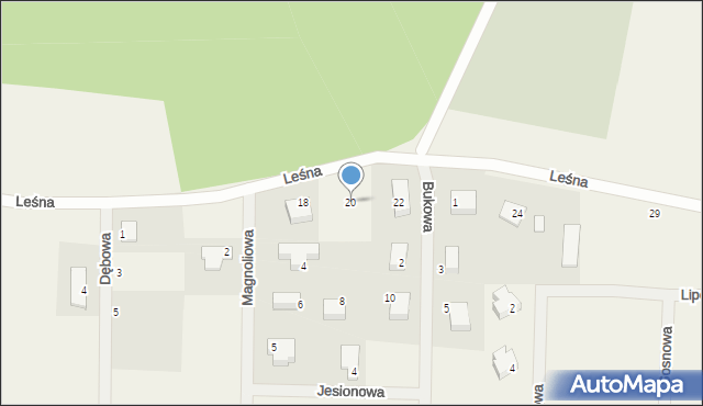 Chmieleniec, Leśna, 20, mapa Chmieleniec