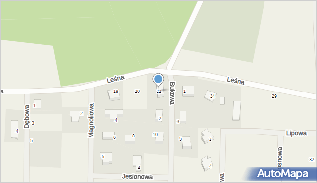 Chmieleniec, Leśna, 22, mapa Chmieleniec