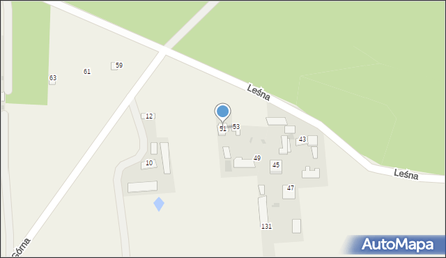 Chodów, Leśna, 51, mapa Chodów