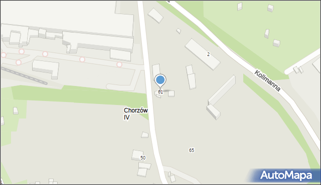 Chorzów, Leśna, 61, mapa Chorzów