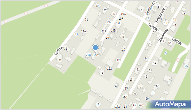 Chotomów, Leśna, 19A, mapa Chotomów