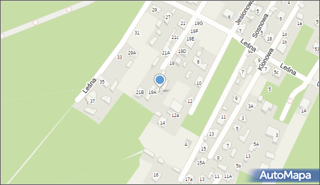 Chotomów, Leśna, 19B, mapa Chotomów