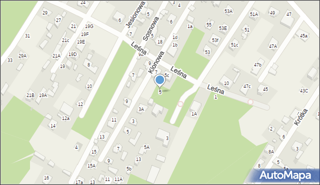 Chotomów, Leśna, 5, mapa Chotomów