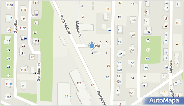 Chotomów, Letnia, 2, mapa Chotomów