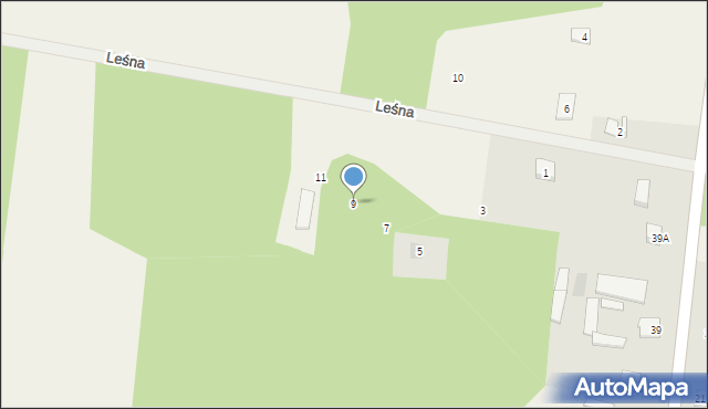 Chrzczanka Włościańska, Leśna, 9, mapa Chrzczanka Włościańska