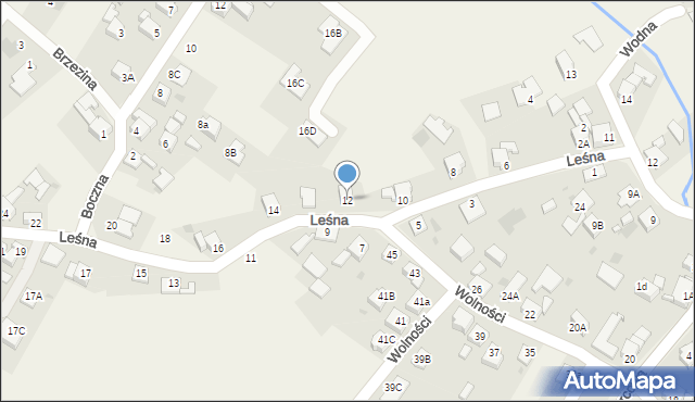 Chudów, Leśna, 12, mapa Chudów