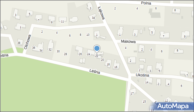 Chwalęcice, Leśna, 22, mapa Chwalęcice