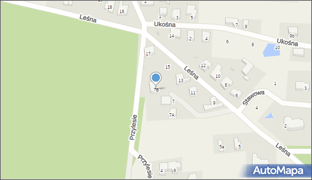 Chwalęcice, Leśna, 7B, mapa Chwalęcice