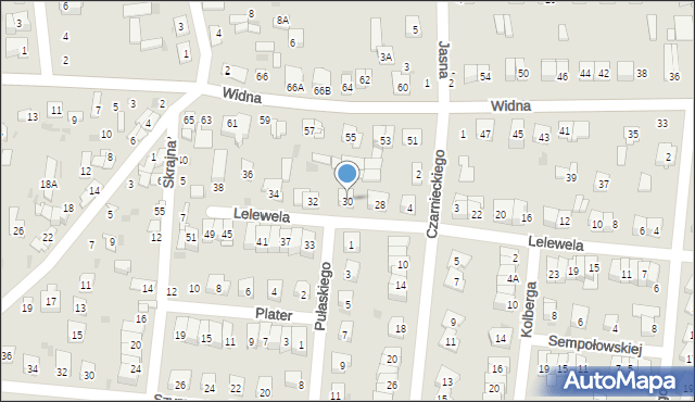 Ciechanów, Lelewela Joachima, 30, mapa Ciechanów