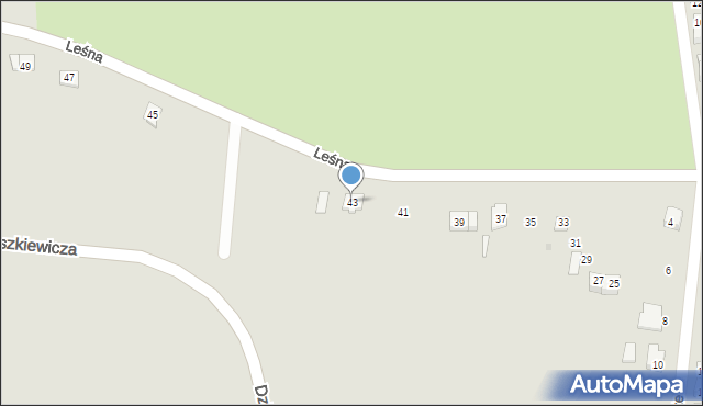 Ciechanów, Leśna, 43, mapa Ciechanów