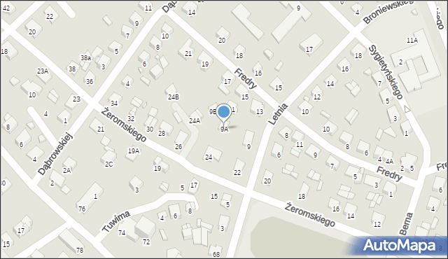 Ciechanów, Letnia, 9A, mapa Ciechanów