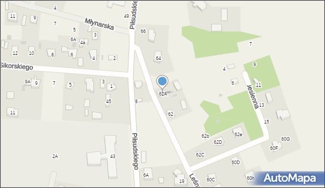 Cieksyn, Leśna, 62A, mapa Cieksyn