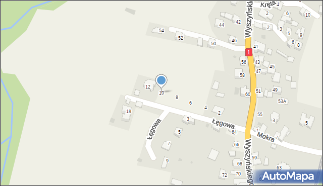 Cisiec, Łęgowa, 10, mapa Cisiec