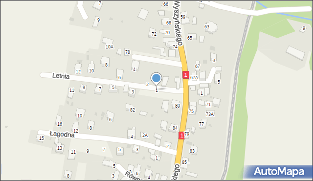 Cisiec, Letnia, 1, mapa Cisiec