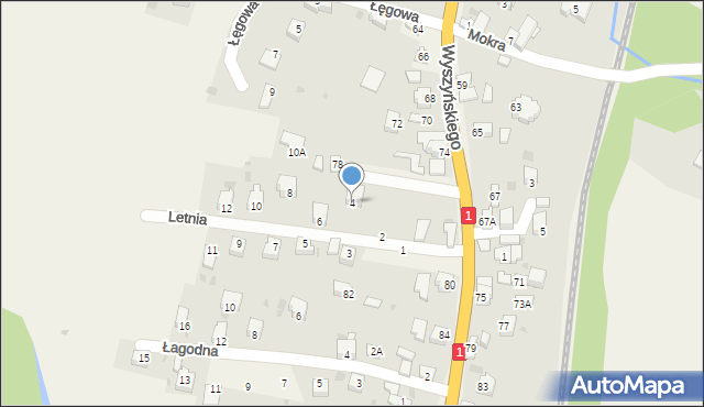 Cisiec, Letnia, 4, mapa Cisiec