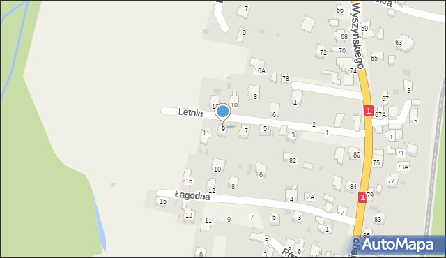 Cisiec, Letnia, 9, mapa Cisiec