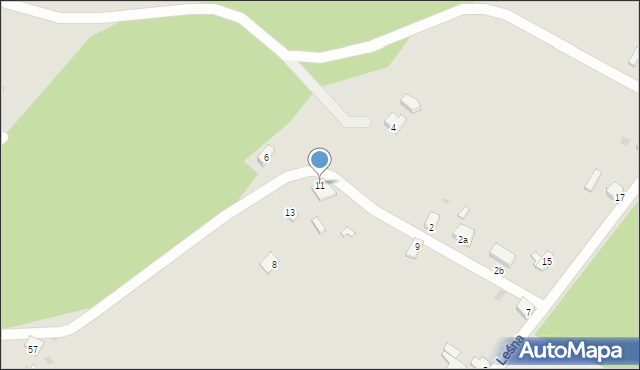 Cybinka, Leśna, 11, mapa Cybinka